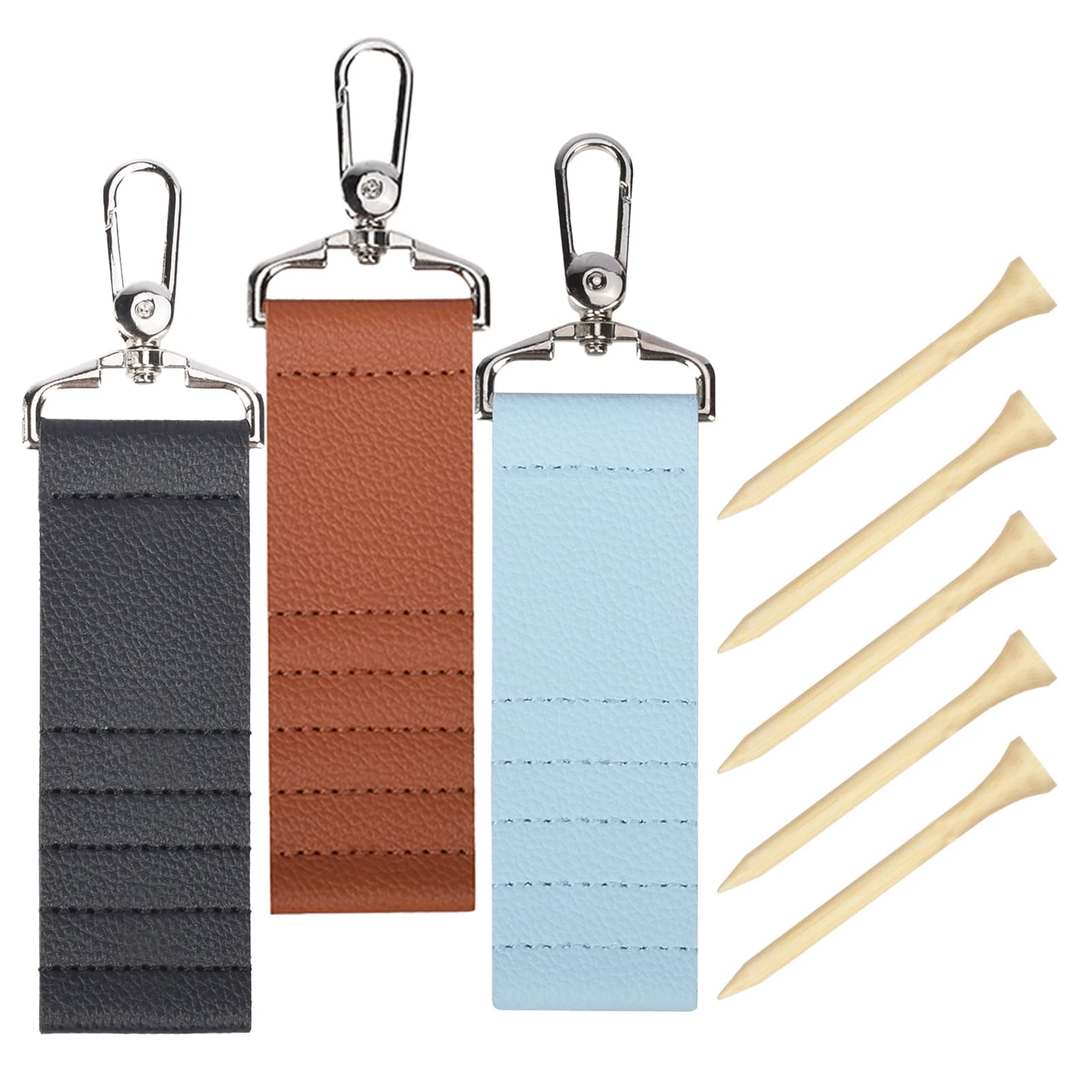 Supporto per tee da golf portatile in pelle PU Clip anti-perdita ad accesso rapido per accessori da golf durevoli per sport all'aria aperta