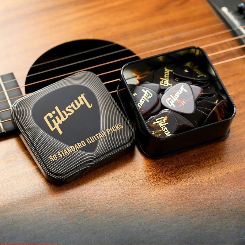 Scatola in ferro per plettri da chitarra, custodia speciale portatile e resistente in metallo per corde di chitarra folk, elettrica e basso