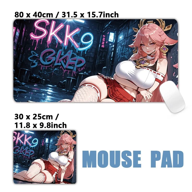 Girl Large Anime Gaming Mouse Pad,Non‑Slip Desktop Keyboard Desk Mat,Soft Table Accessory for PC Laptop Gamer Home Office