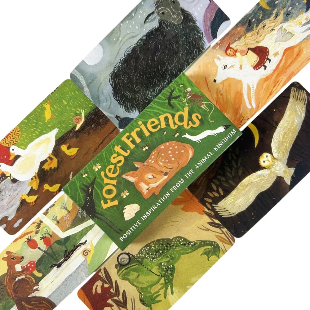 Carte Oracolo Forest Friends, 40 mini mazzi di tarocchi deliziosi, ispirazione positiva dal regno animale, edizione Wisdom