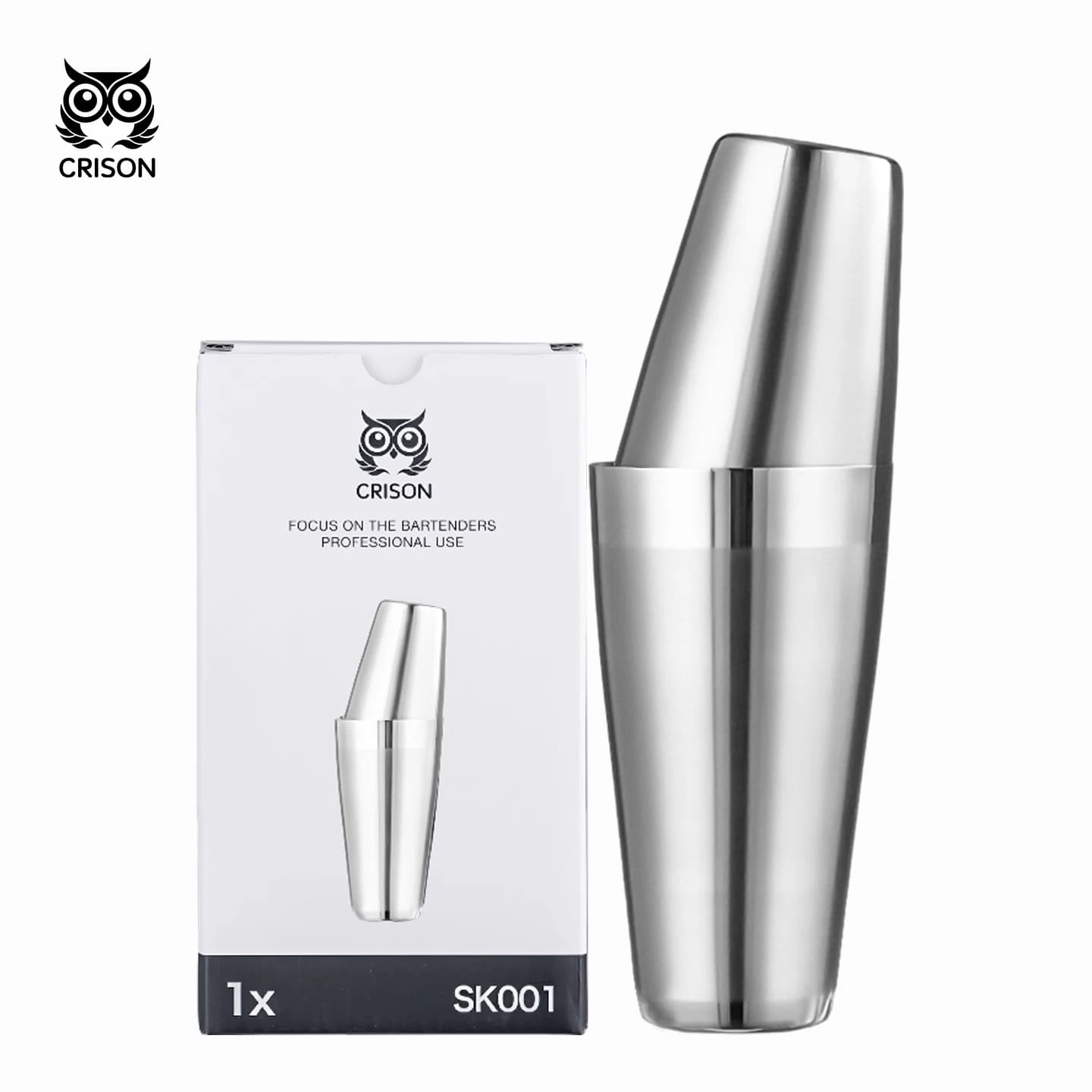 CRISON SK001 Strumento professionale per barra frullatore in due pezzi Boston Shaker per cocktail baristi