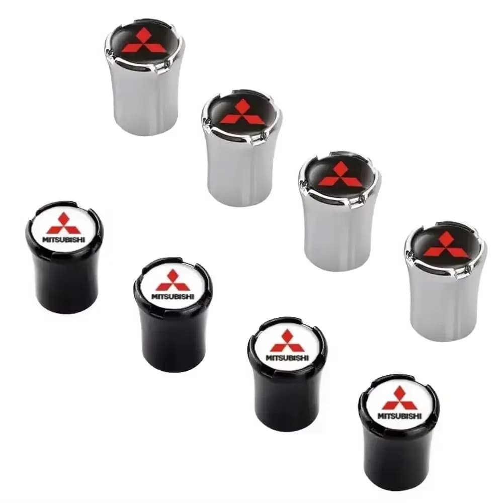 4 pezzi di tappi per valvole per pneumatici per auto, custodia per logo Mitsubishi Mirage Eclipse Ralliart ASX Lancer Galant Outlander Pajero Cross