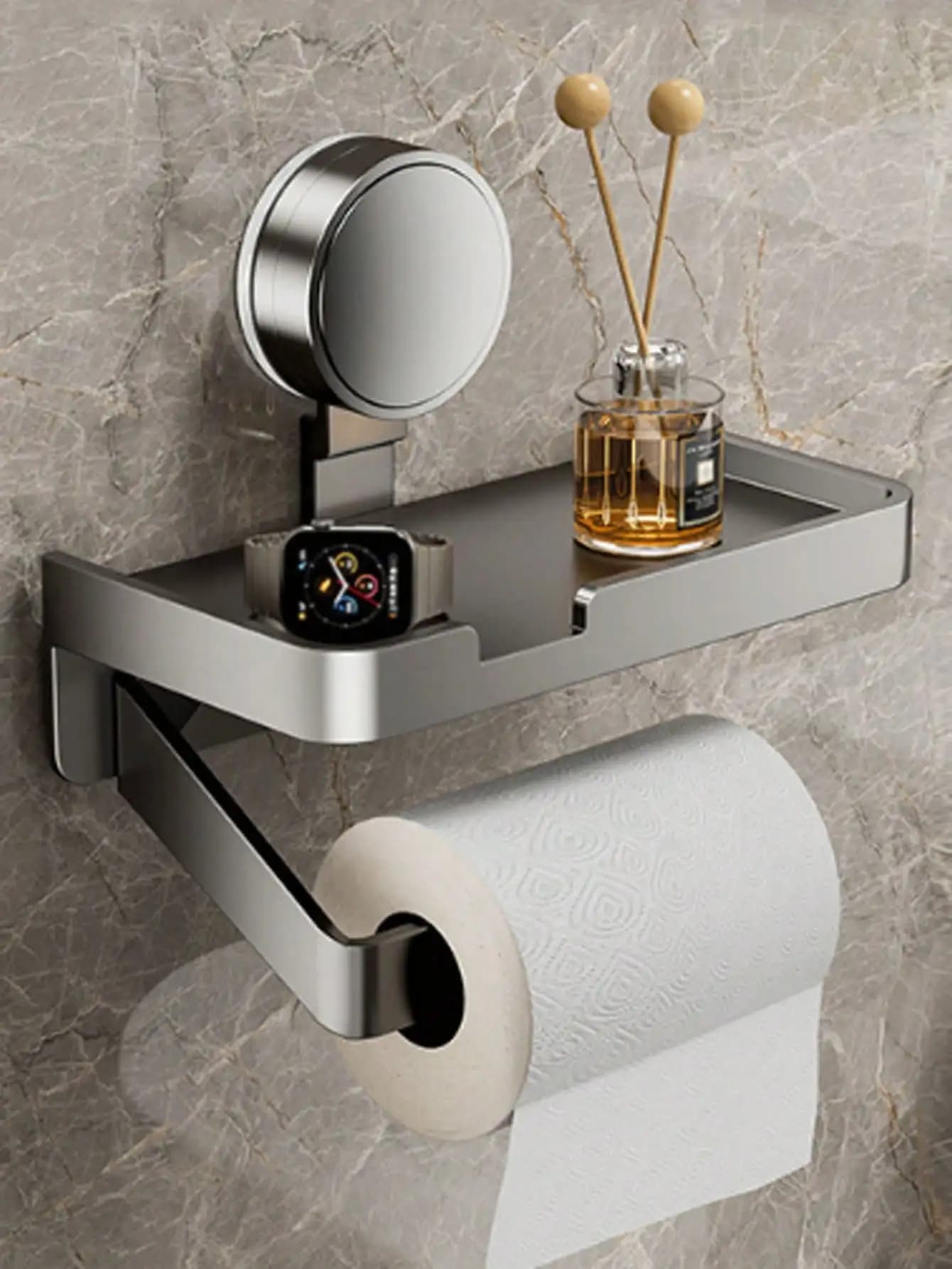 Portarotolo da Parete, Organizzatore Adesivo e con Viti per Bagno