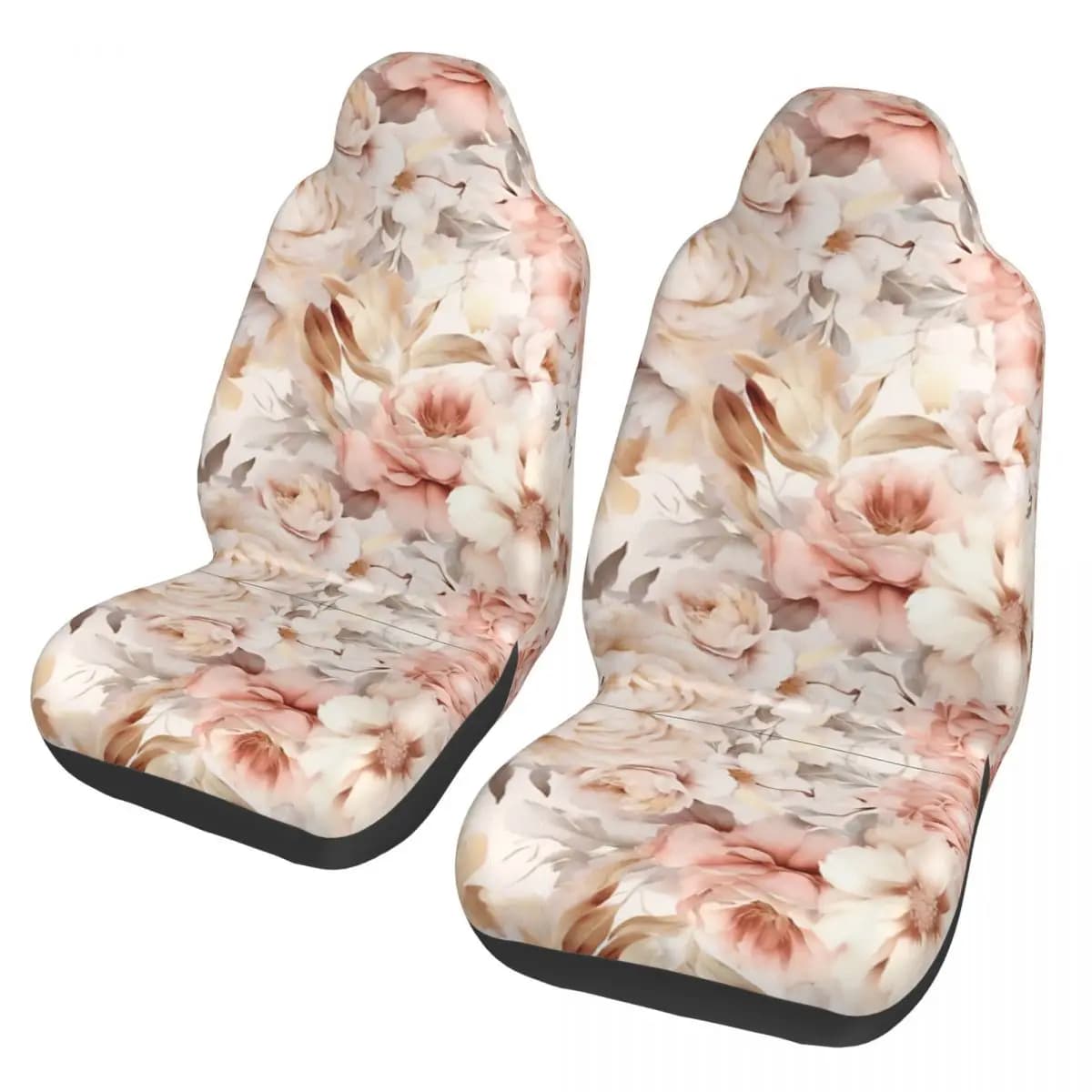 Universal Car Seat Covers with Rose Vintage Pattern, for All Seasons, for SUVs, in Polyester, Hunting Style