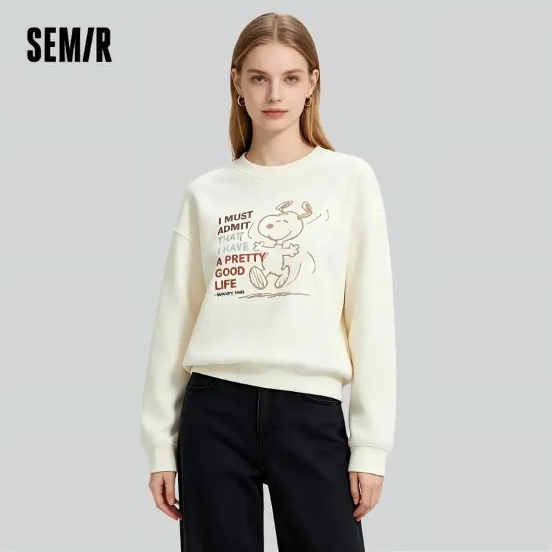 Semir felpa donna allentata 2024 autunno New Fashion Pattern Top Trendy felpa