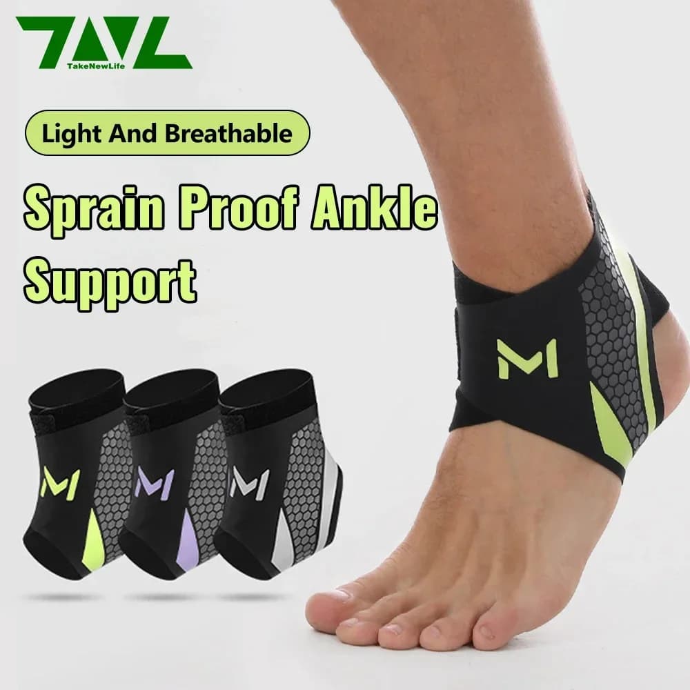 Supporto per caviglia a compressione regolabile professionale per basket, corsa, atleti di pallavolo, design elastico traspirante 1 pezzo