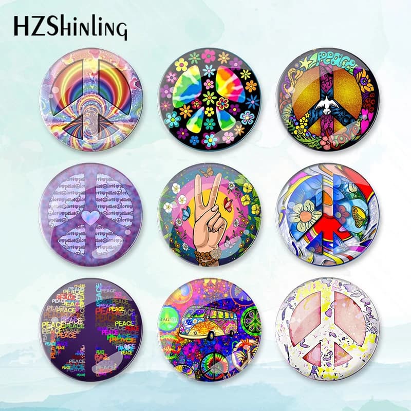 2023 New Love Peace Sign Badge spilla Peace Logo Pin zaino decorazione spille gioielli rotondi regalo donna
