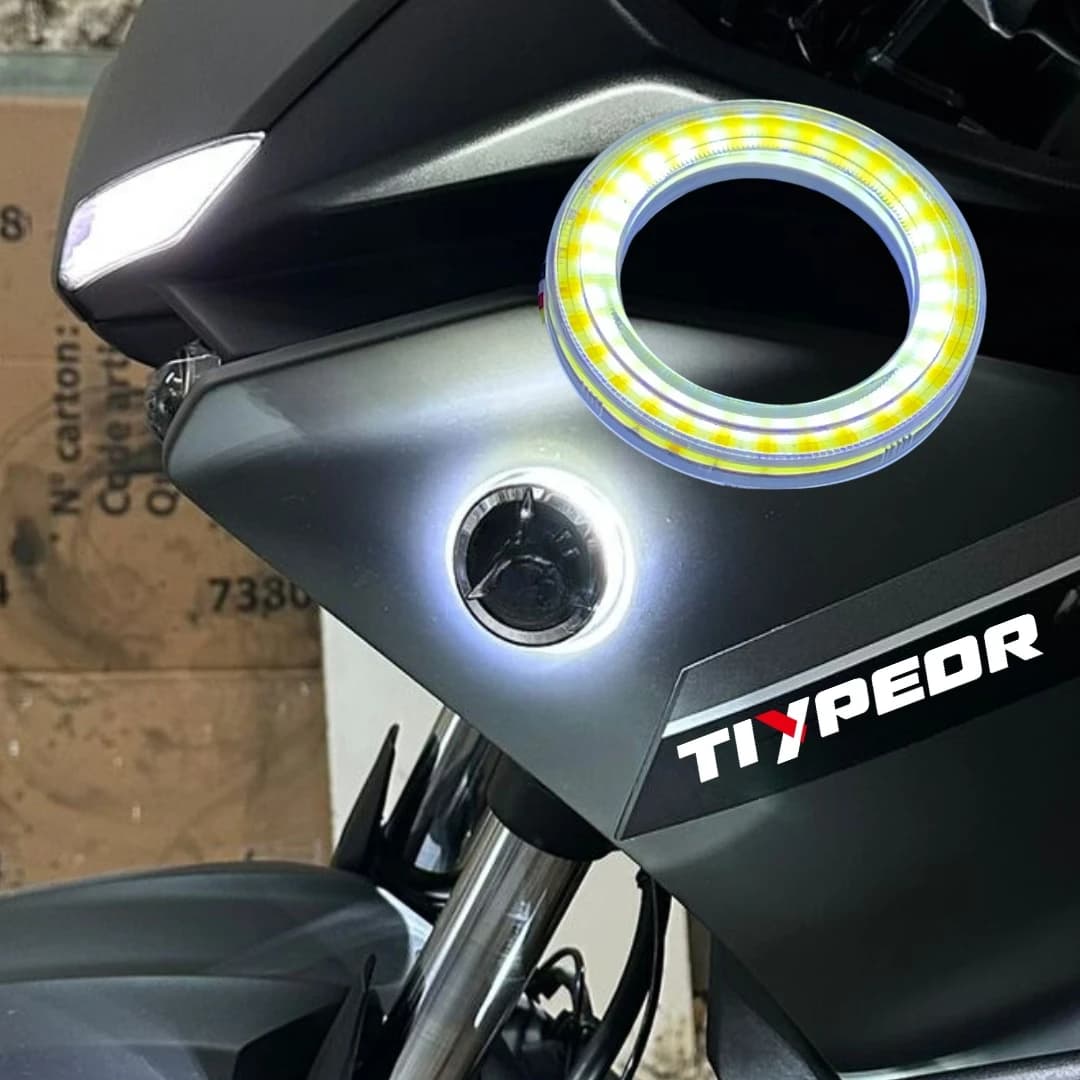 TIYPEOR 50mm LED Logo for YAMAHA LED Angel Eyes Motorcycle Lights COB Wheel Waterproof White/Room Luminous Ring Logo Backlight