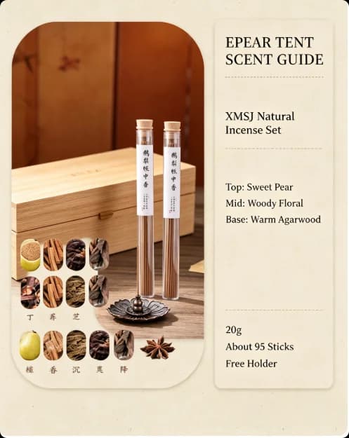 Hot Trending Epear Tent Incense Set Natural Herbal Sticks, 20g About 95 Sticks Sweet Fruity Woody Scent for Home Meditation Yoga