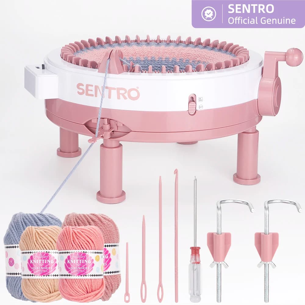 SENTRO nuova macchina per maglieria 48 aghi con contatore di fila, Kit macchina telaio rotante a doppia maglia per principianti, calzino cappello sciarpa fai da te