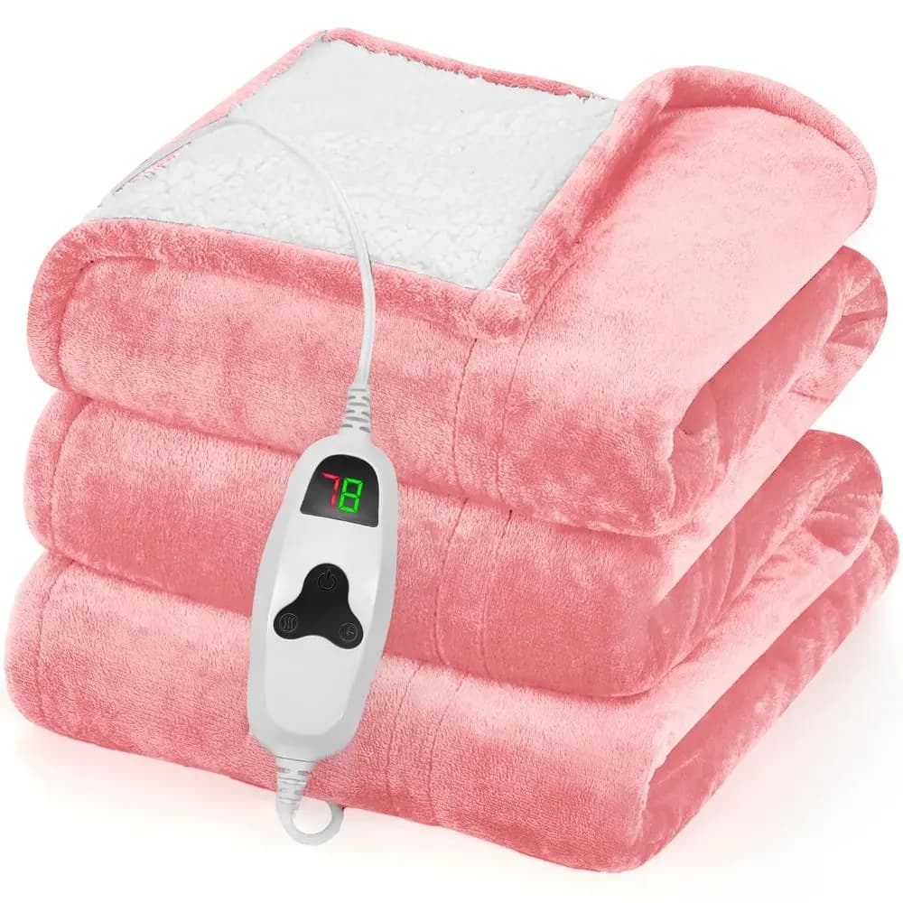 Coperta Elettrica Riscaldante 50X60, Coperta Termica con 10 Livelli di Calore, Spegnimento Automatico 8 Ore, Coperta Morbida in Pile, Regalo di Natale e Compleanno