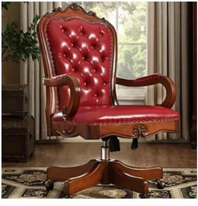 Sedie da ufficio in pelle americana Mobili moderni Cuscino morbido Schienale Sedia Home Lift Girevole Retro Boss