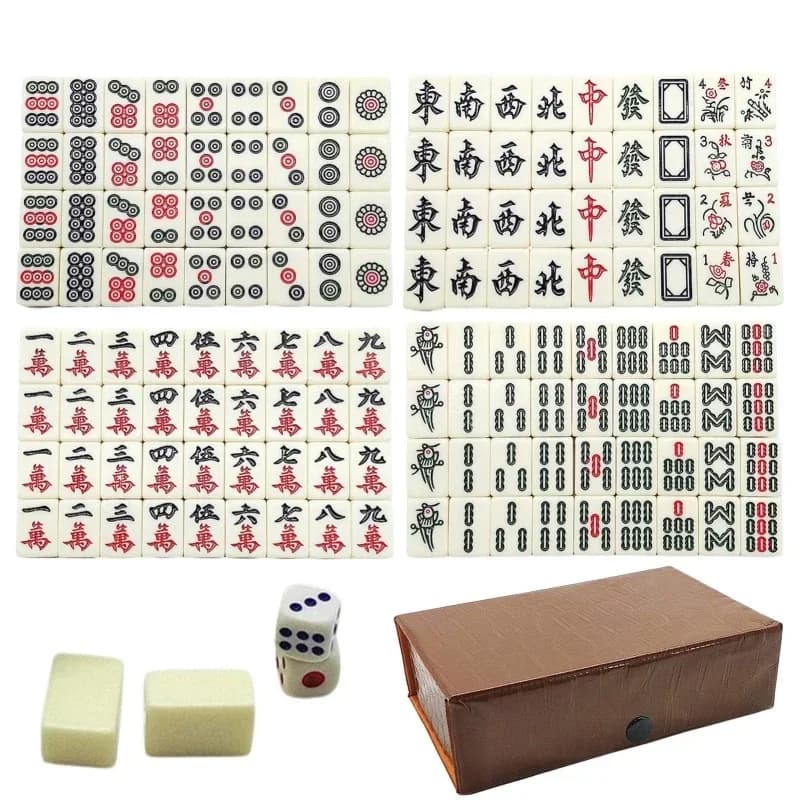 Mahjong Set gioco cinese tradizionale Mini portatile da viaggio piastrelle gioco da tavolo portatile Mahjongg Party Travel giochi Casual