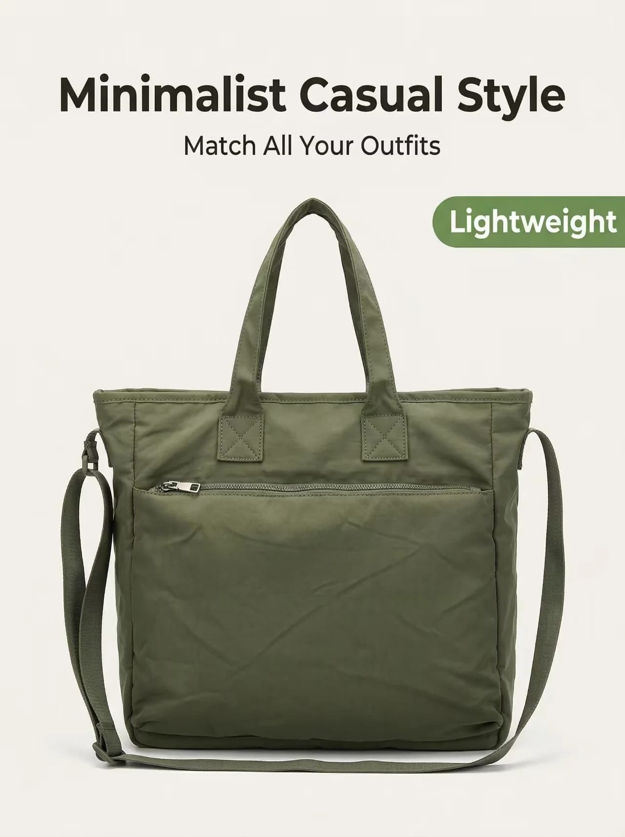Una borsa tote in nylon semplice ma elegante, una scelta versatile per l'uso quotidiano. Leggero, facile da trasportare e non si deforma facilmente, il grande spazio offre una facile contenuta per libri, computer, oggetti personali e borse per il pranzo. Il design multi-tasca garantisce una conservazione ordinata, e la maniglia estesa è comoda e non affatica le spalle. Sia che tu vada al lavoro, vada a scuola o fa compere nei fine settimana, questa borsa può affrontare facilmente diverse situazioni, con un tocco semplice ma sofisticato.