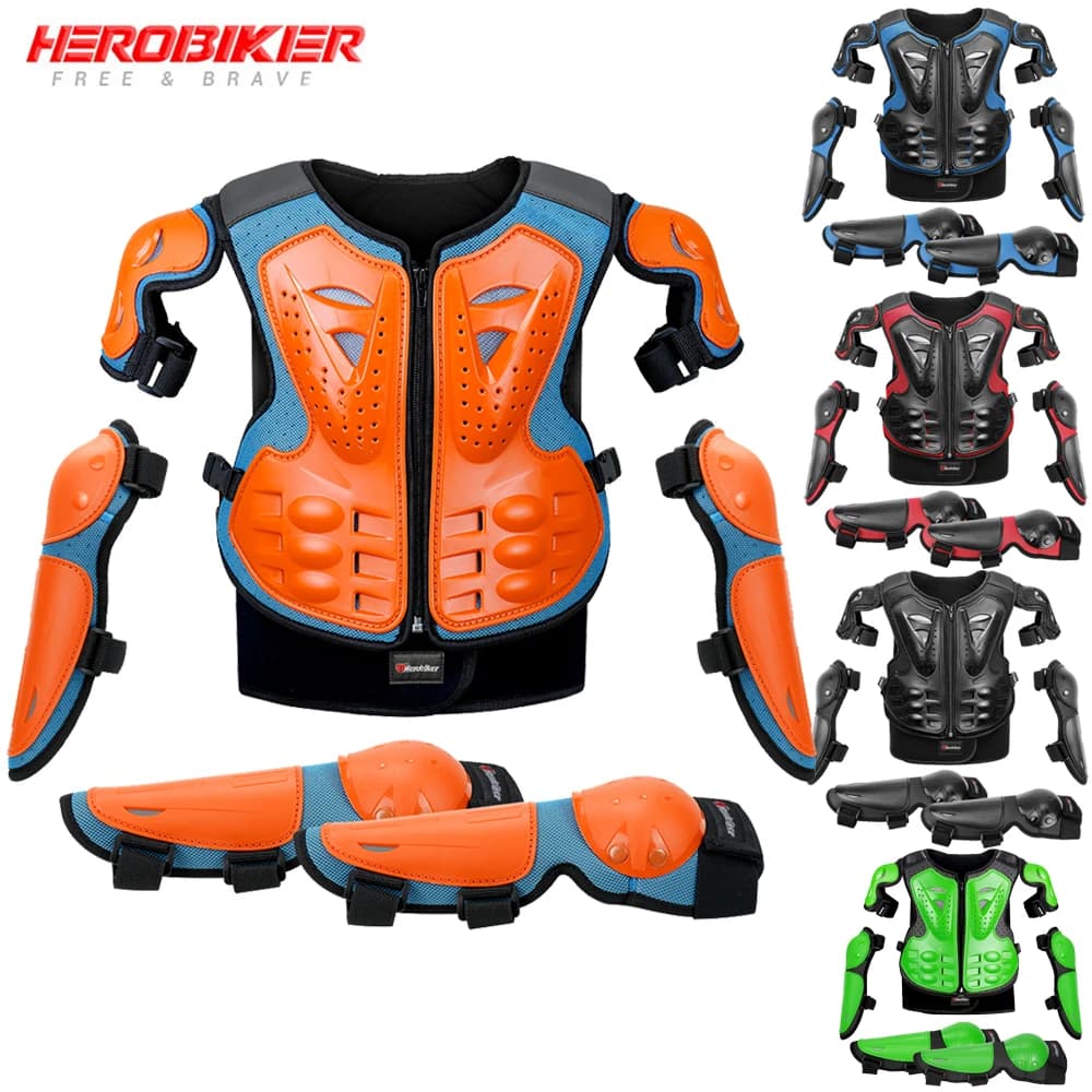 Protezione per gilet per armatura da moto Giacca per armatura da motocross Armature protettive Ginocchiere da equitazione Armatura completa per moto Bambini