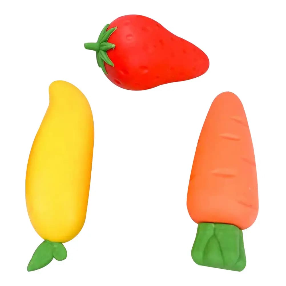 3Pcs Cute Eraser Pencil Erasers Set For Art Student Fruit Multi-function Mini Convenient Tool Students Office