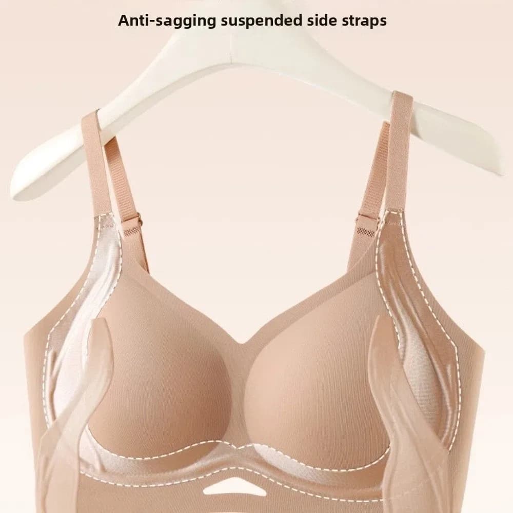 Reggiseno Wireless Aderente con Scollo Profondo a V, Anti-Shock, Anti-Cedimento, Push-Up, Effetto Rassodante, Lingerie per Donna, Ideale per Yoga