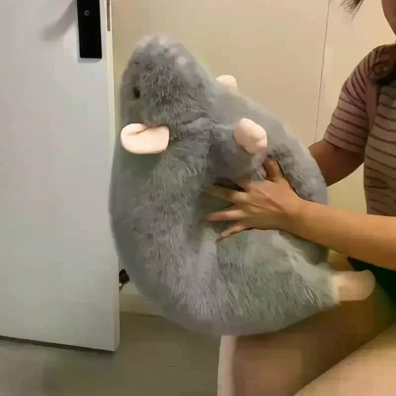 1 Pezzo 35/50/90cm Peluche Grande a Forma di Topo con Ramo Floreale, Morbido, Simpatico, Simulazione Realistica, Cuscino, Regalo di Compleanno