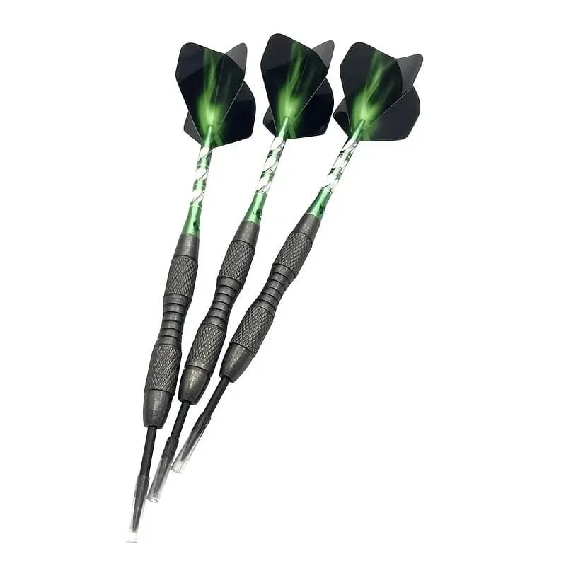 Set di 3 freccette con punta in acciaio di alta qualità, aghi in imitazione tungsteno e alette stampate - Perfette per lanci precisi al bersaglio