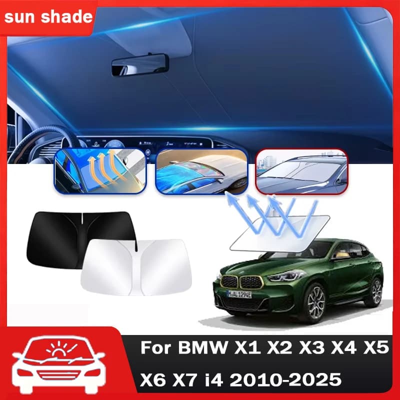 For BMW X1 X2 X3 X4 X5 X6 X7 i4 2010-2025 2022 Car Sun Visor Auto Front Windshield Sunshade Heat Insulation Summer Accessories
