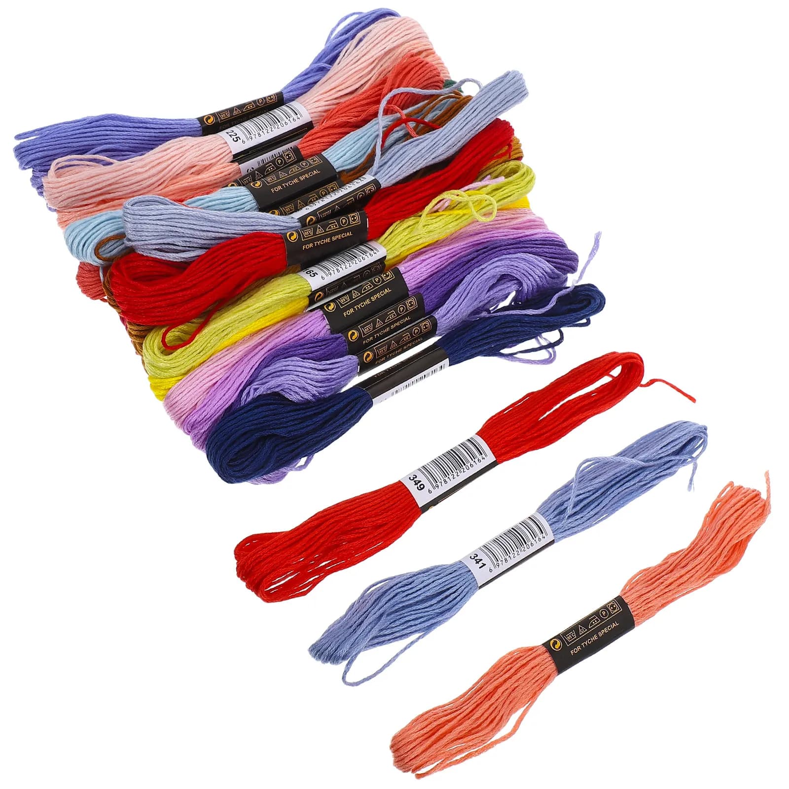 Set di 24 Fili da Ricamo, Filo per Punto Croce in Misto Poliestere e Cotone, Colori Vivaci per Braccialetti all'Uncinetto e Cucito a Mano