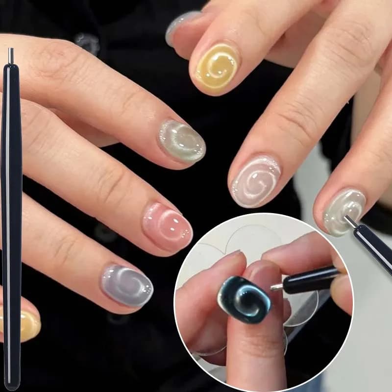 Nuova Penna Magnetica 3D per Unghie Effetto Occhio di Gatto, Stick Magnetico per Smalto Gel Effetto Arcobaleno e Vortice