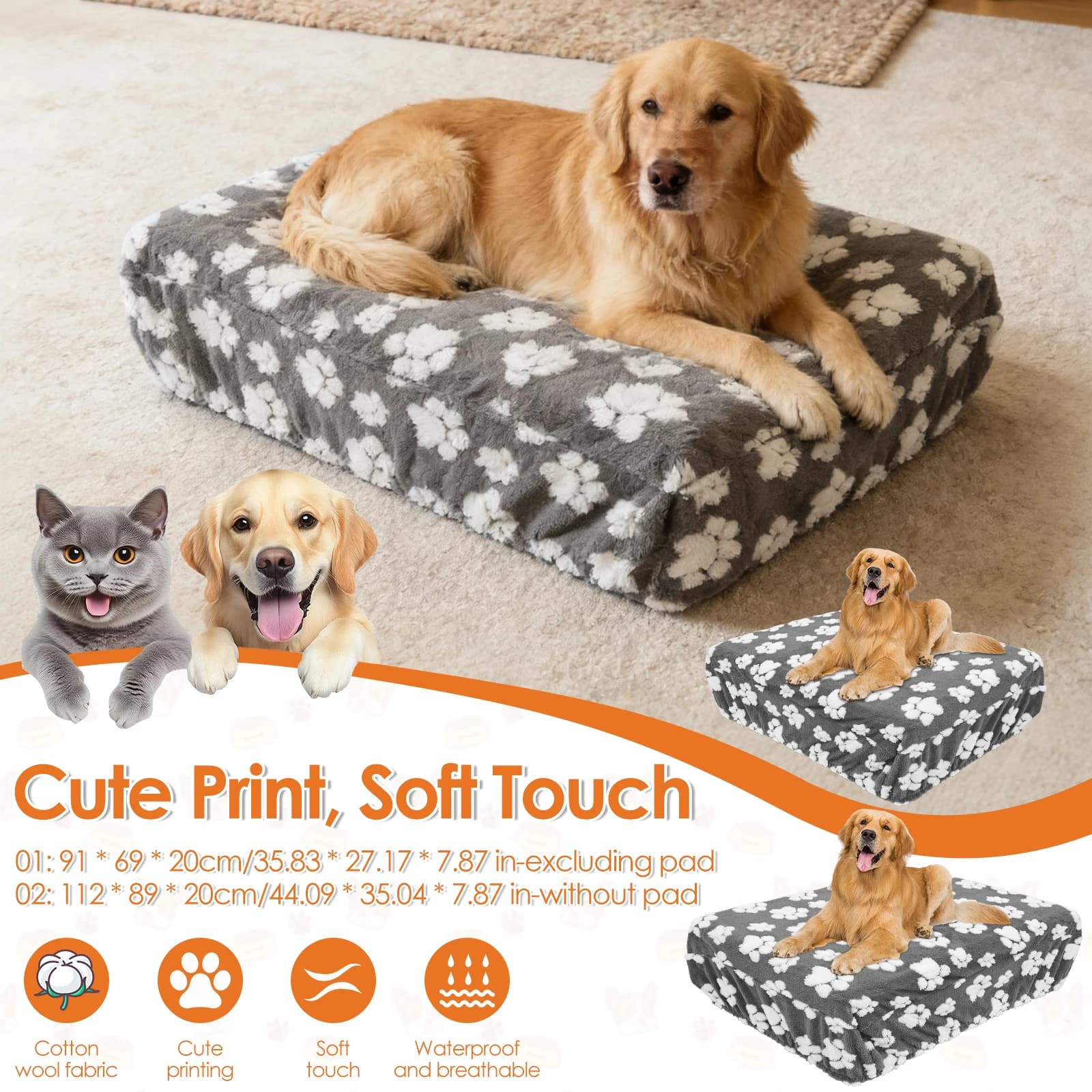 Copriletto per cani Copriletto per animali domestici di ricambio in velluto di cotone con design a fascia elastica Coprimaterasso universale impermeabile per letto per cani