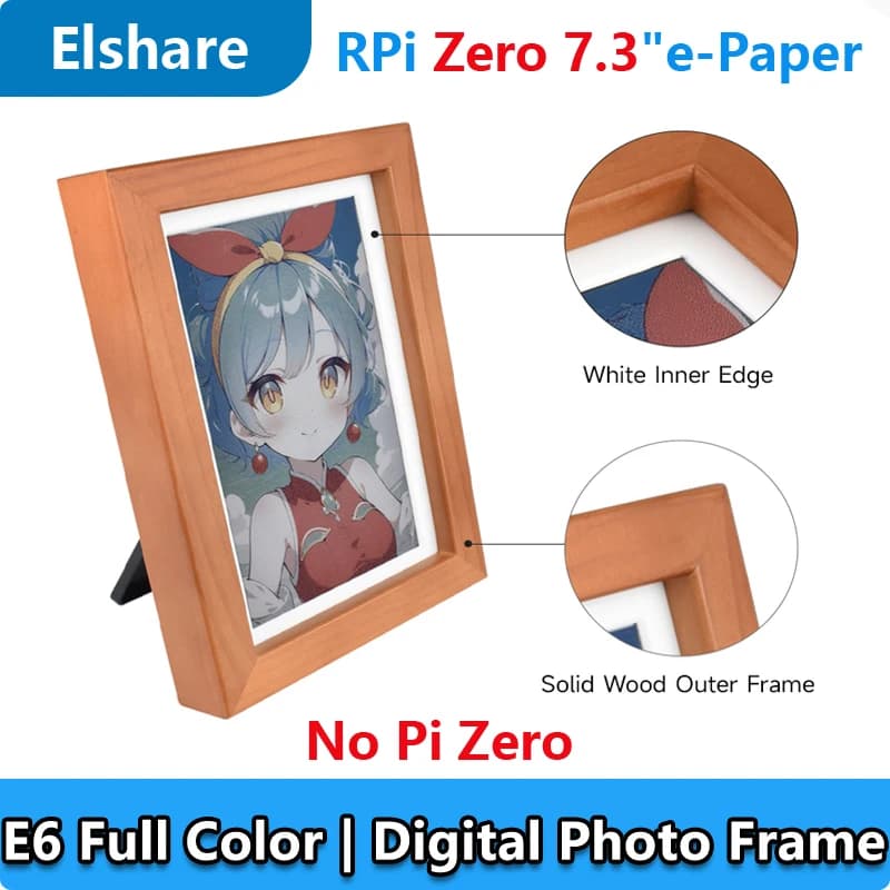 Raspberry Pi Zero Pi0 Cornice per foto digitale da 2 W 7,3 pollici Risoluzione 800 × 480 E6 a colori E Paper Ink Calendario Poster artistico