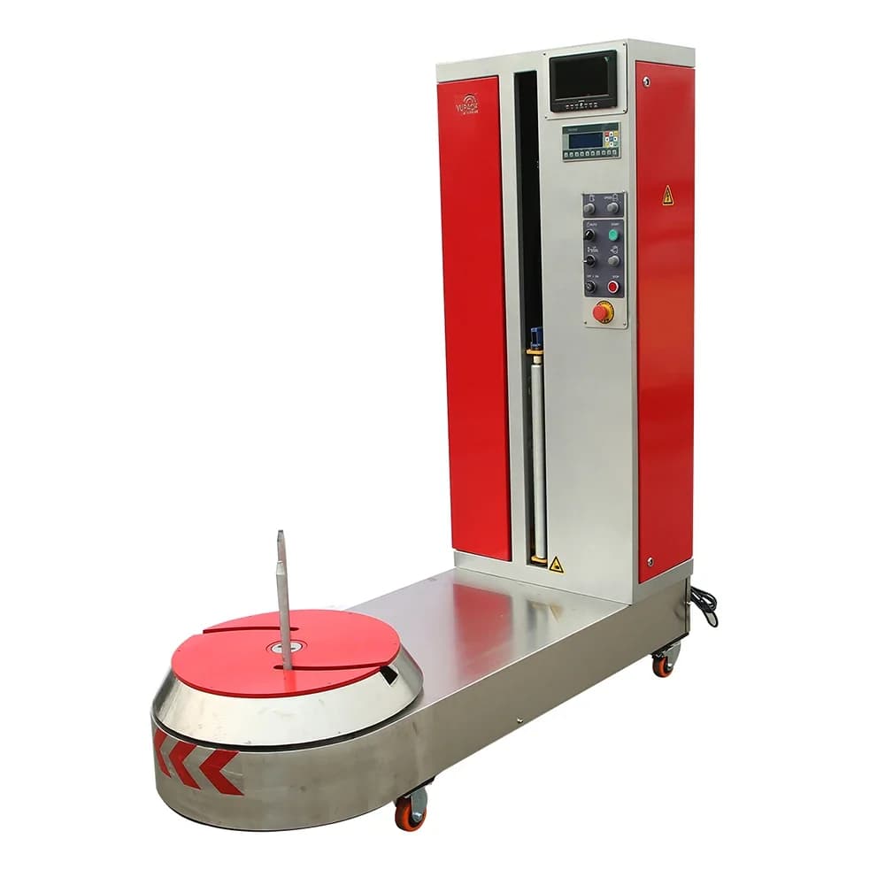 Macchina avvolgitrice per bagagli da aeroporto modello LP600F-L con scala