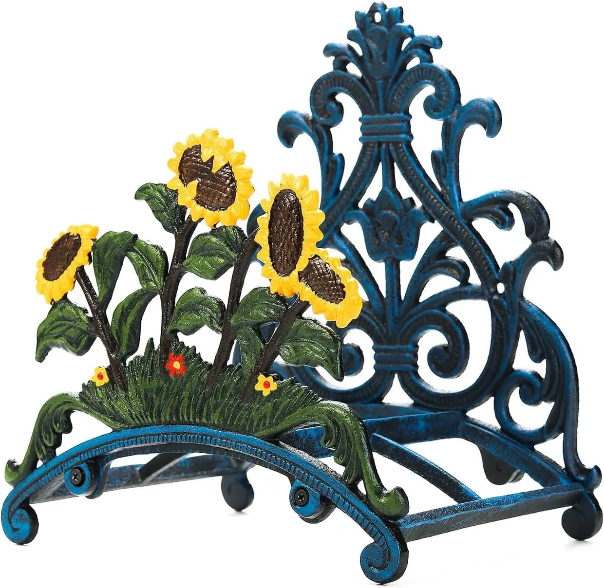 Decorative Wall Support for Sunflower Shape Garden Tube - Cast Iron Resistant for Outdoor Water Pipe