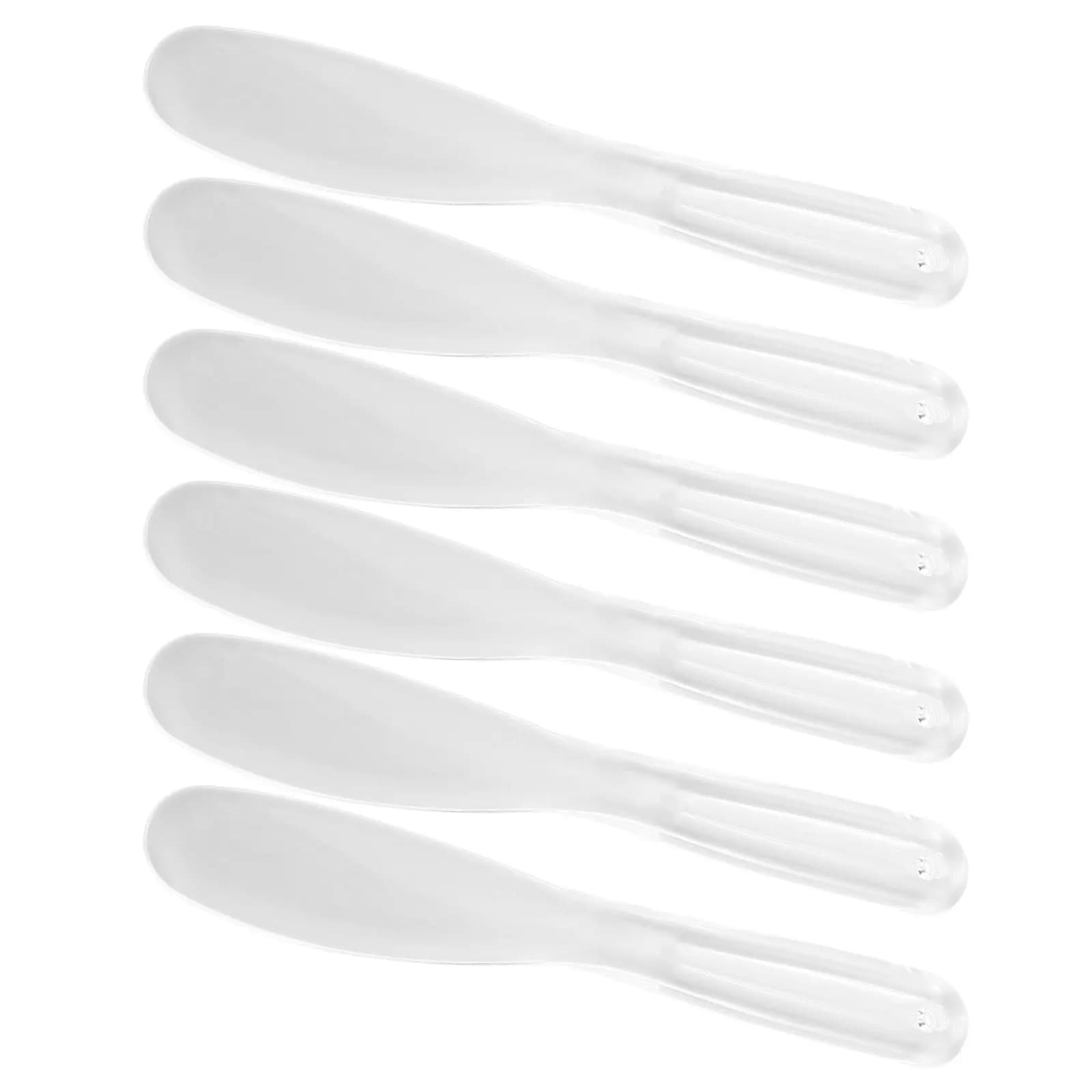 Set di 6 Applicatori per Maschere Facciali, Cucchiai Trasparenti in Plastica Spessa Riutilizzabili per Creme e Maschere Viso