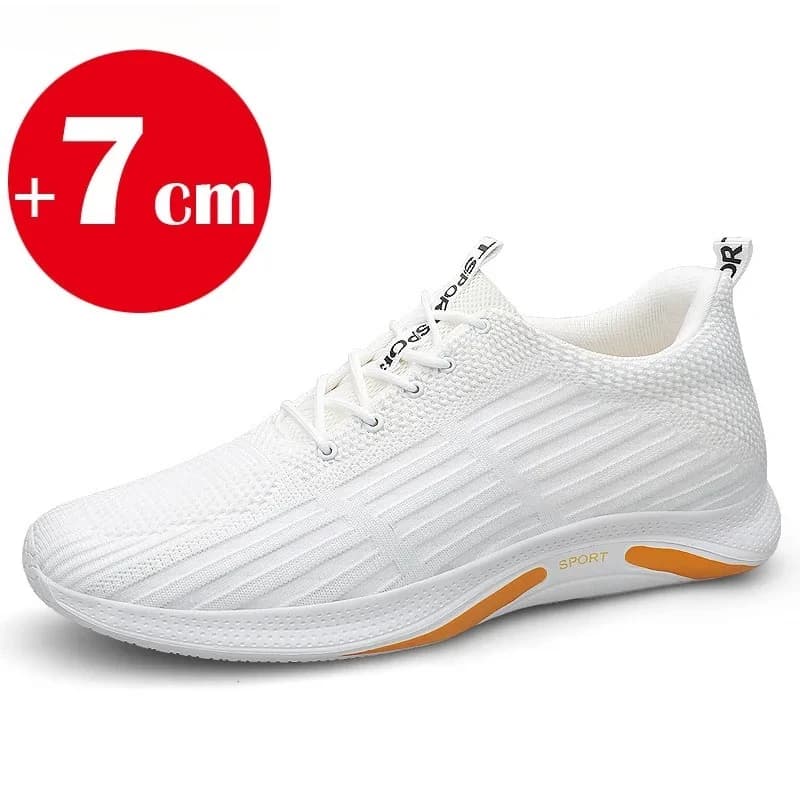 Scarpe Estive da Uomo con Rialzo Interno, Traspiranti e Scavate, Sneakers con Aumento di Altezza Nascosto di 7 cm, Scarpe da Esterno per il Tempo Libero che Rialzano l'Altezza