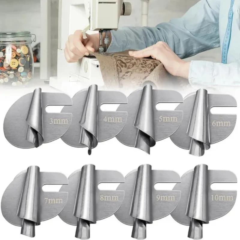 Set di piedini per orlatore arrotolati da cucito, piedino per macchina da cucire con orlo arrotolato stretto largo 3-10 mm, piedino per orlatore curvo per la casa