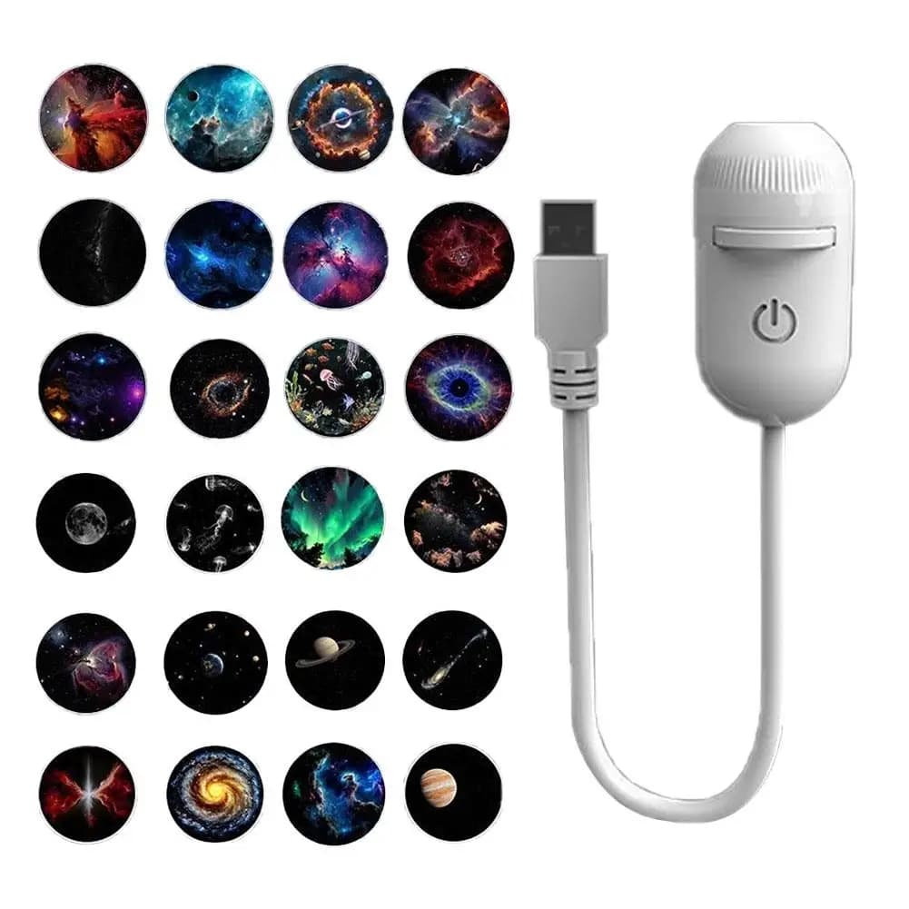Mini proiettore di stelle 2 in 1 con luce notturna, ricarica wireless e lampada ambientale cielo stellato per interni auto e decorazione camera da letto