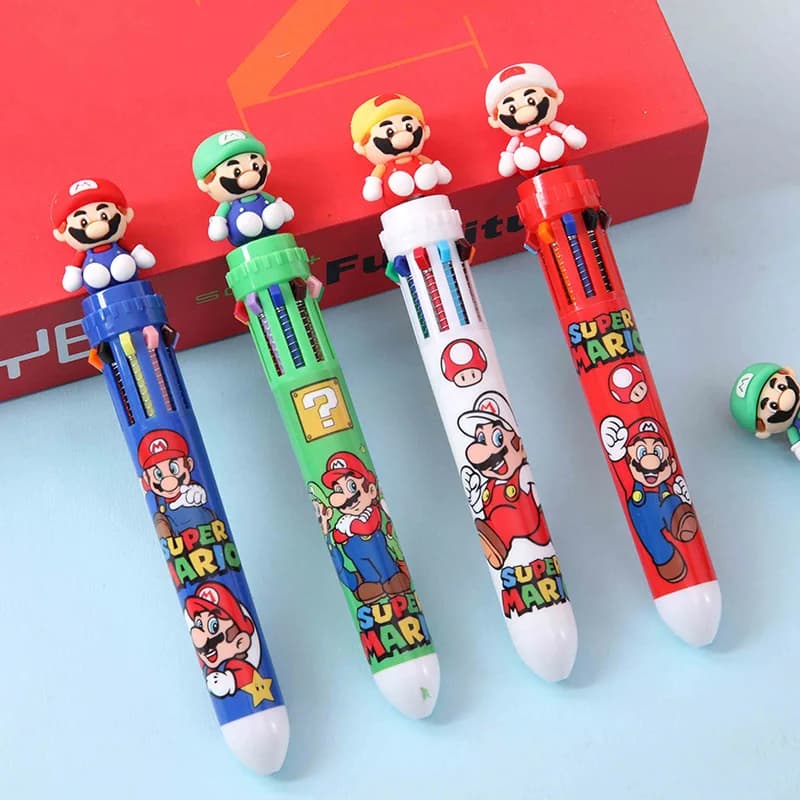 4/36 pz Per Marios Bros Penne A Sfera Anime Multicolor Studenti Penna Gel 0.7mm Scuola di Cancelleria Penna di Scrittura Forniture Per Ufficio Gi