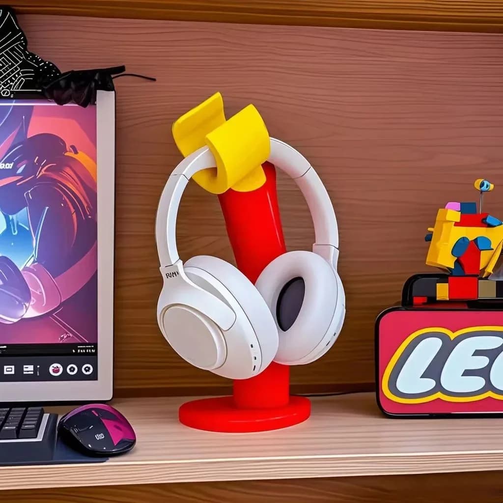 Supporto per cuffie a forma di braccio robotico stampato in 3D, universale per cuffie da gaming, decorazione da scrivania creativa in stile blocco