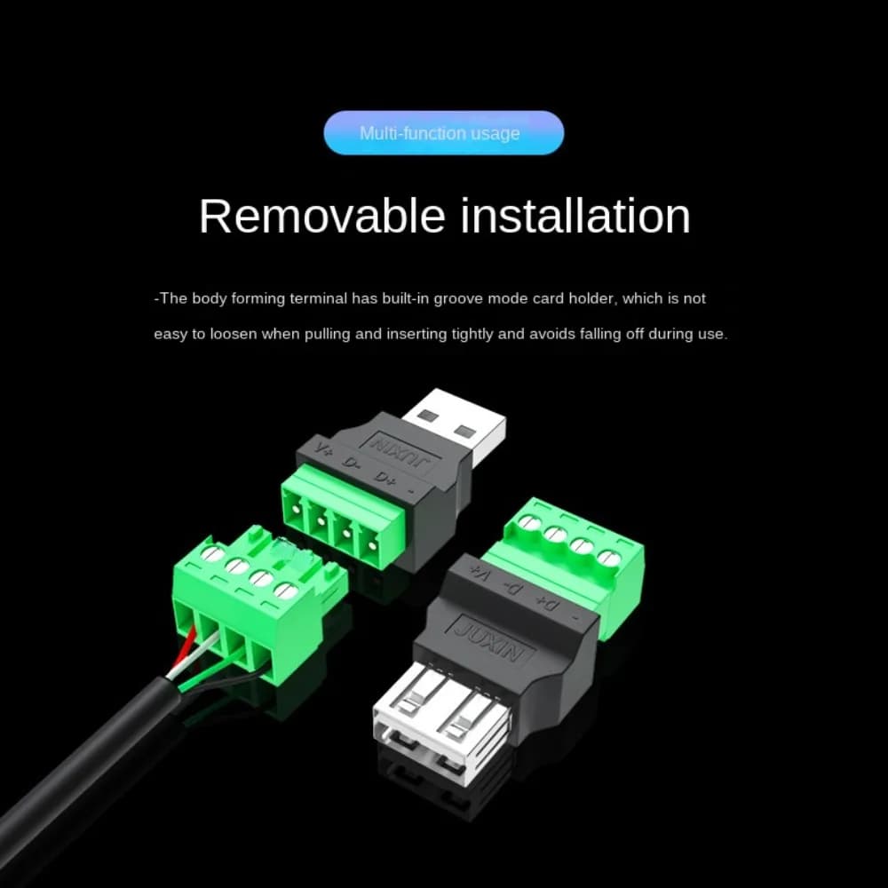 USB Plug USB Connector USB 2.0 4 pin Type A USB Turn Terminal Adapter Jack Type A Plug Male / Female 4 Pin