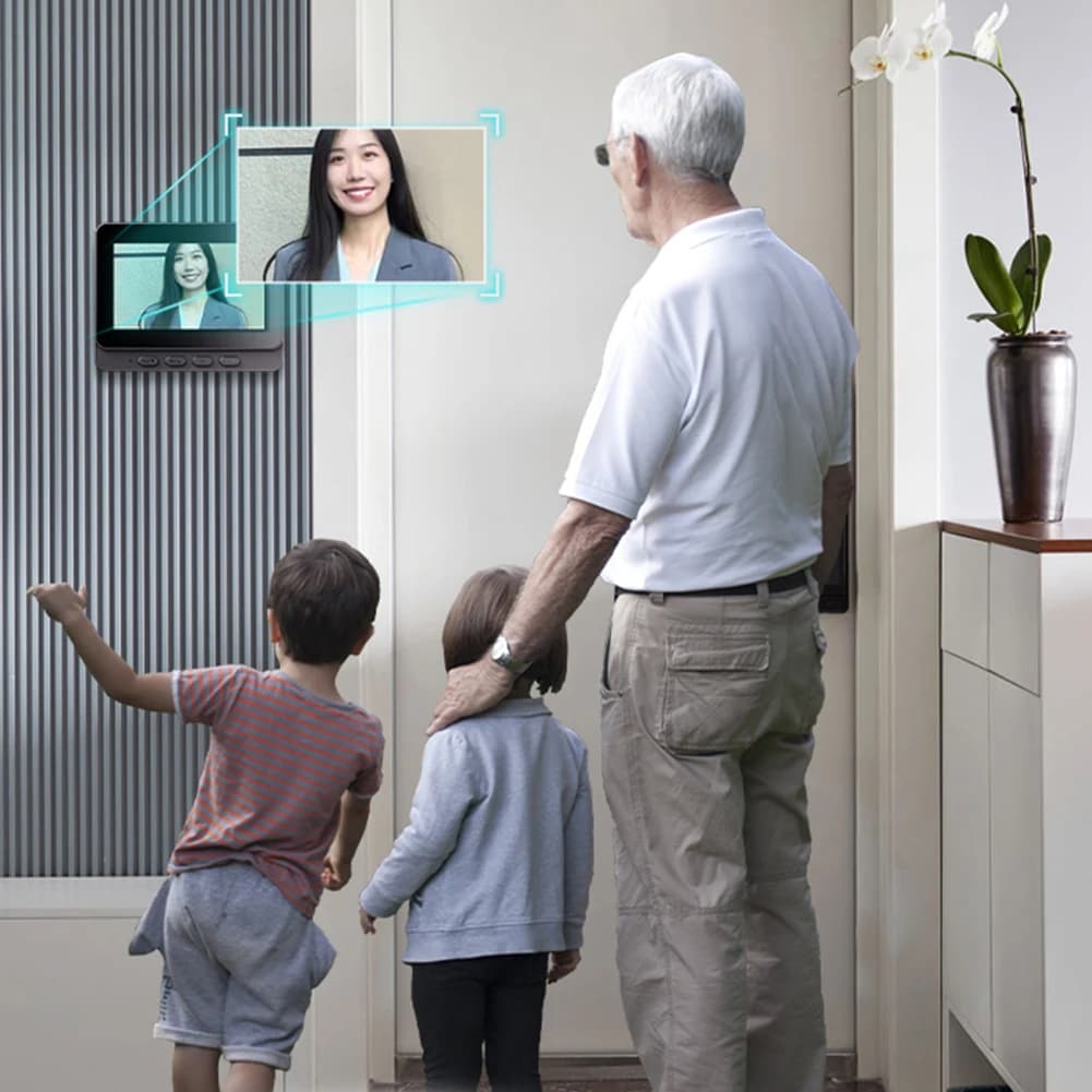Videocitofono WiFi 2.4G Videocamera per porta Visione notturna IR Telecamera per porta di sicurezza domestica Schermo IPS da 4,3 pollici per appartamento Home Office
