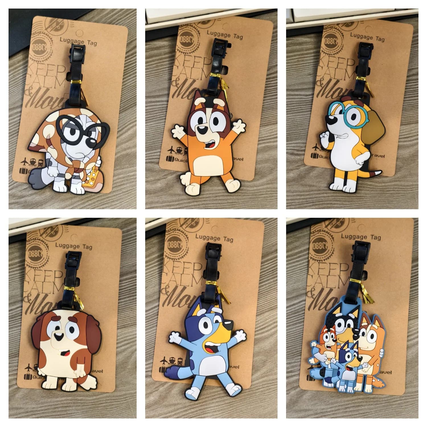 Etichette per Bagagli in PVC Bluey Bingo in Offerta, Simpatico Ciondolo per Valigie a Forma di Cucciolo Bingo Muffin, Accessori Decorativi per Bagagli da Viaggio
