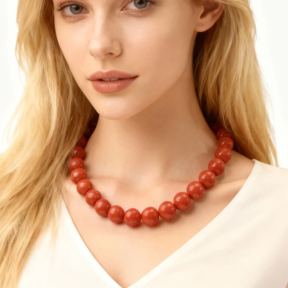 Fashion Colorful Round Acrylic Beaded Choker Necklace for Women Simple Handmade Beads Clavicle Chain Statement Jewelry Gift
