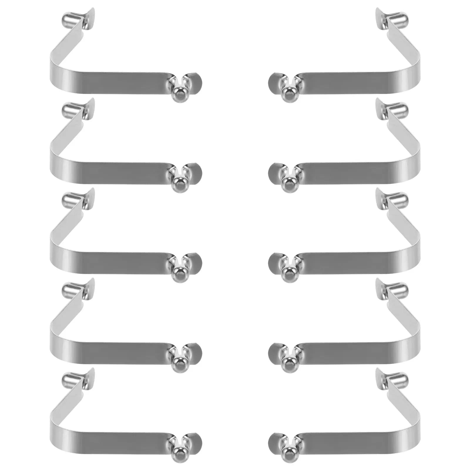 10 Pezzi Clip a Molla in Acciaio Antiruggine con Bottone a Pressione per Palo da Tenda, Ombrello, Pagaia da Kayak, Canna da Pesca, Attrezzatura da Vela