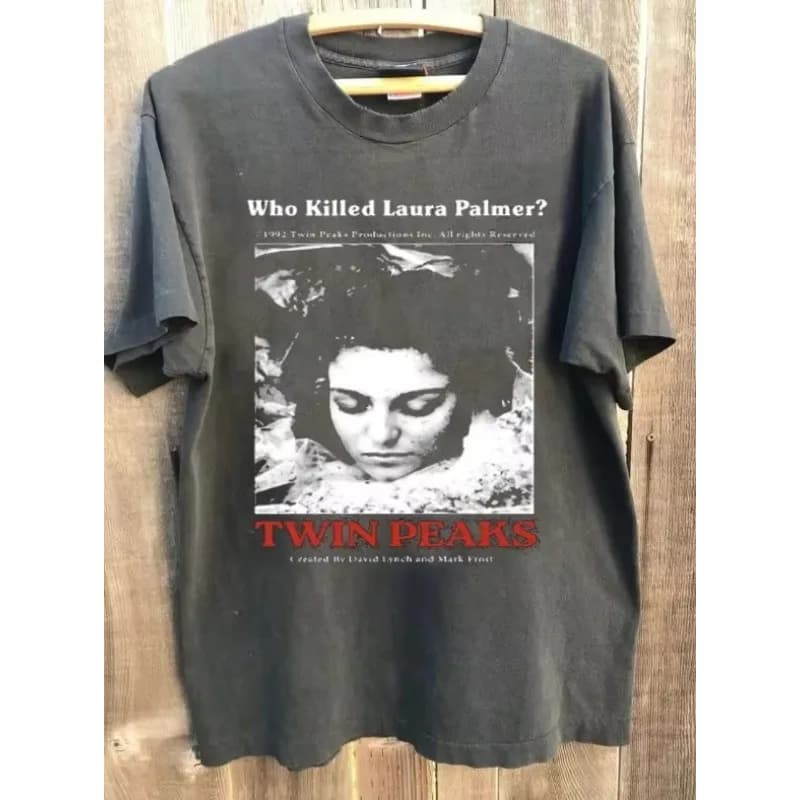 Twin Peaks Movie T-shirt Fashionable, Loose, Breathable, Summer Men's Pure Cotton Retro, Suitable for Daily Wearing