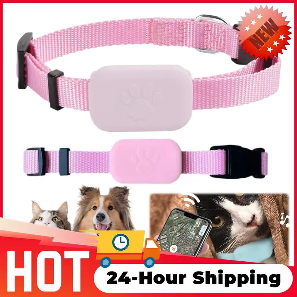 Localizzatore GPS per Cani e Gatti con Collare Regolabile, Tracker in Tempo Reale per Animali Domestici