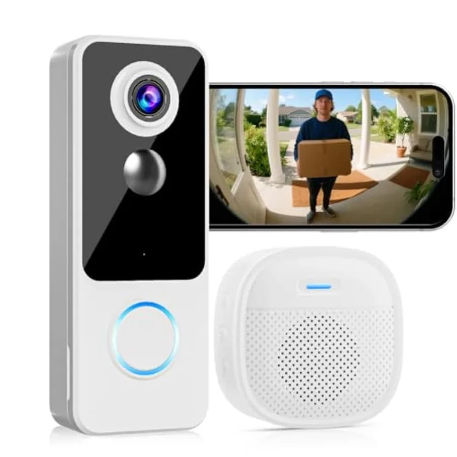 Campanello con Telecamera Wireless, Video 2K FHD da Testa a Piedi, Senza Abbonamento, Comunicazione Bidirezionale, Campanello Video Intelligente con Suoneria, Batteria