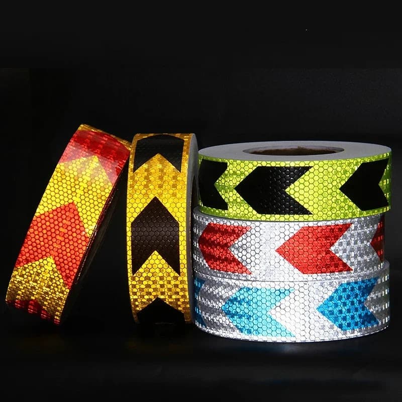 5cm x 300cm freccia nastro riflettente avvertenza di sicurezza avvertimento adesivo adesivo per camion moto bicicletta Car Styling