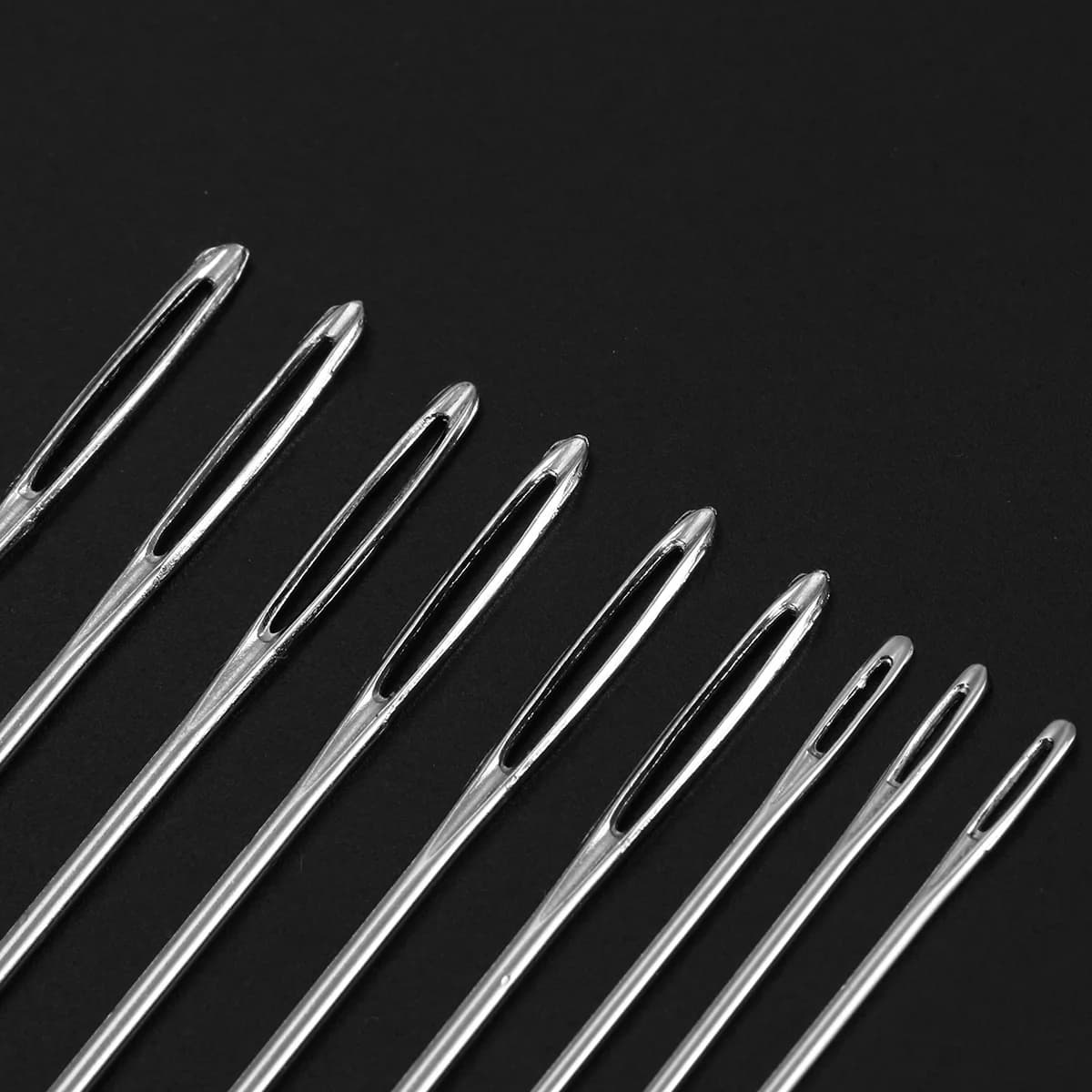 Set di 9 Aghi da Cucito a Mano con Punta Smussata e Occhiello Grande in Acciaio, 5.3Cm 6Cm 7Cm, per Punto Croce, Lavoro a Maglia e Cuciture Decorative