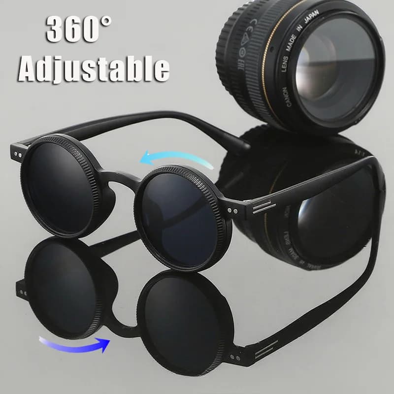 Telaio rotondo 360 ° Occhiali da sole polarizzati regolabili rotanti Occhiali da sole UV400 per esterni Occhiali protettivi classici da uomo popolari