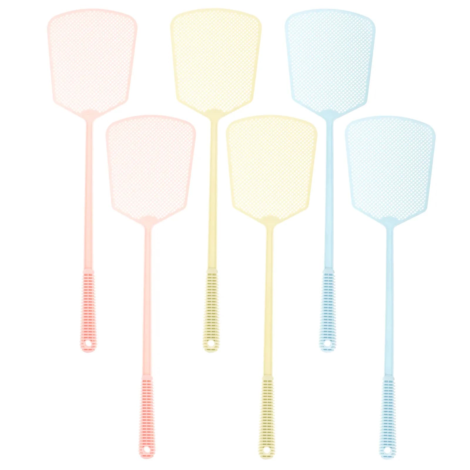 Set di 6 Scacciamosche con Manico e Testa Grande in Plastica, Strumento Manuale per il Controllo di Insetti e Parassiti in Casa e Cucina