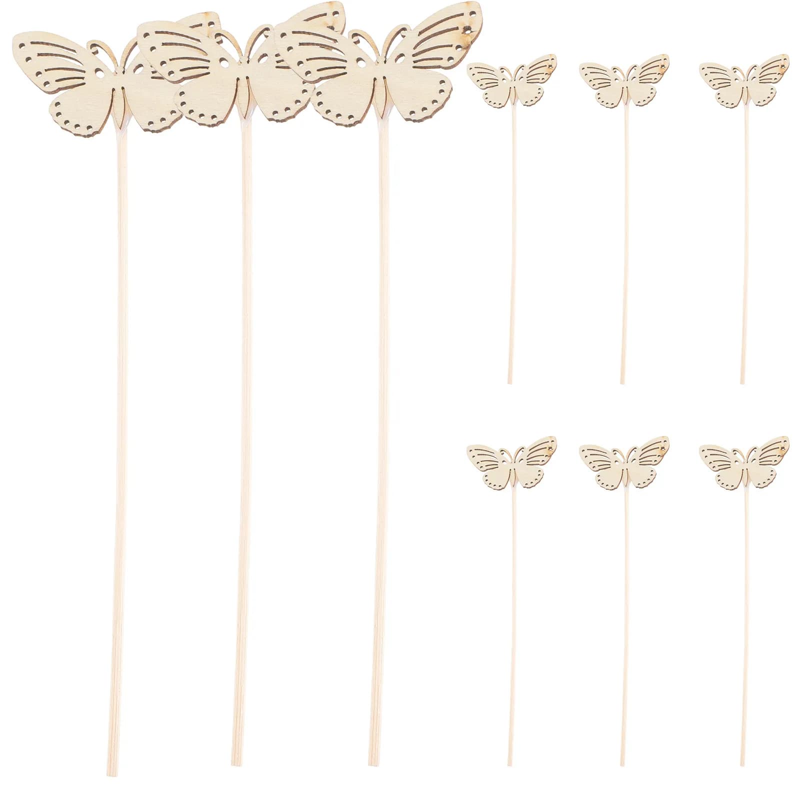 10 Pezzi Diffusori in Legno a Forma di Farfalla, Bastoncini per Aromaterapia, Deodorante per Ambienti, per Casa, Ufficio, Spa, Bagno