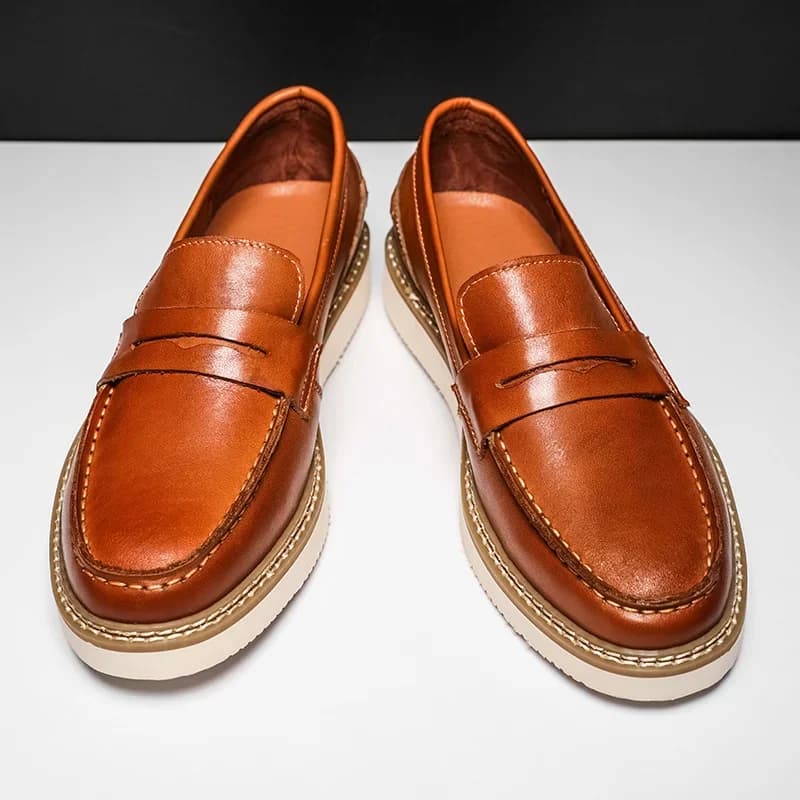 New Breathable Men Casual Shoes Handmade High Quality Cow Leather British Loafers Spring Autumn Luxury Shoes Flats Slip-On Work